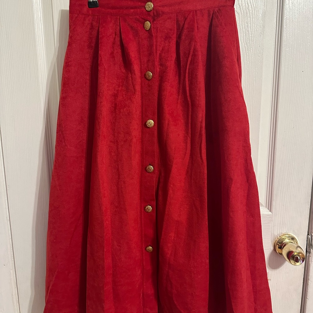 Teddi Vibrant Red A-Line Skirt Size Large